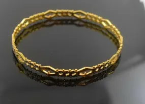 22k Solid Gold ELEGANT WOMEN BANGLE BRACELET ANTIQUE DESIGN Size 2.5 inch B312