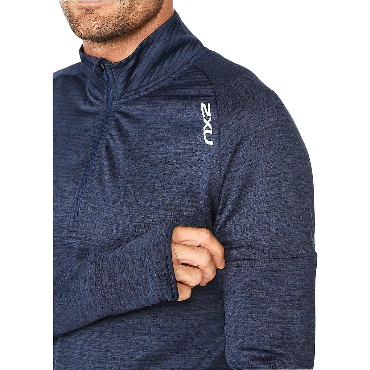 2XU Ignition Half Zip Long Sleeve Mens Running Top - Navy