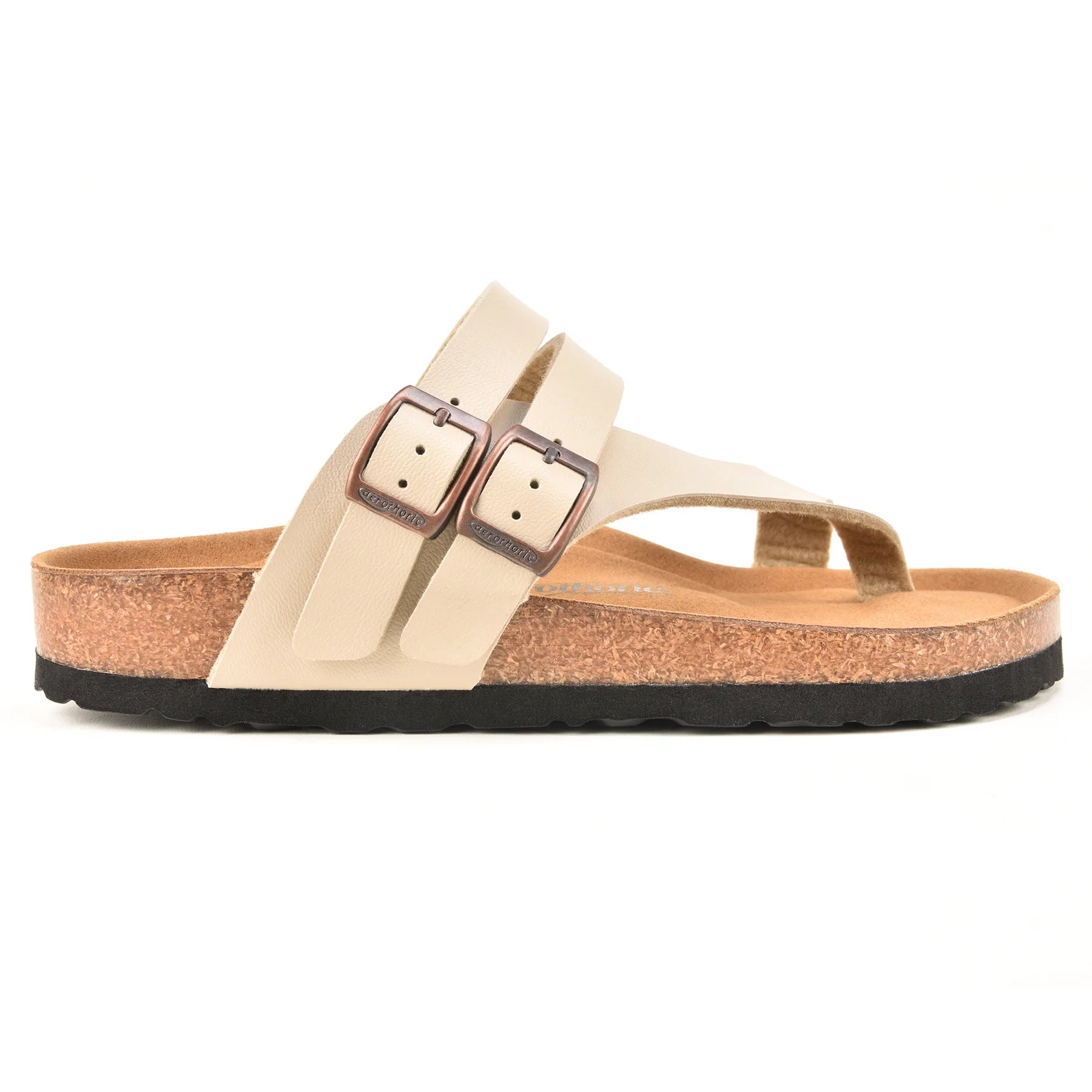 Aerothotic Kaizen Split Toe Comfort Slides in Cream