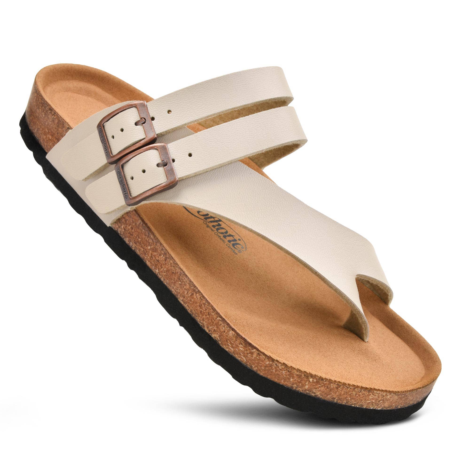 Aerothotic Kaizen Split Toe Comfort Slides in Cream