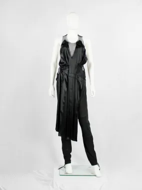 A.F. Vandevorst black sheer top with black dress draped on the front — fall 1999