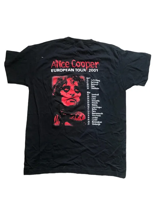 Alice Cooper Official Tour Unisex T-Shirt Like New Back Print Tour 2001 Large