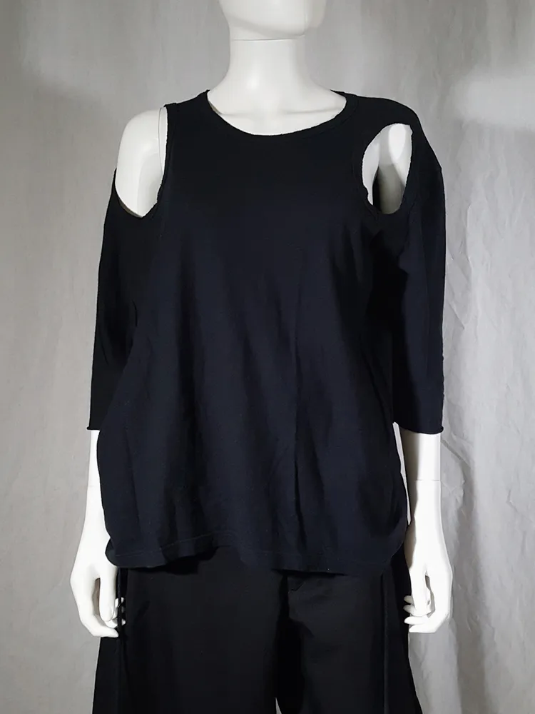 Ann Demeulemeester black jumper with extra armholes — spring 1999