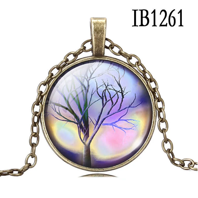 Art Tree glass cabochon Necklace Bronze chain vintage choker statement Necklace women Jewelry Life Tree Pendant Necklace SM6