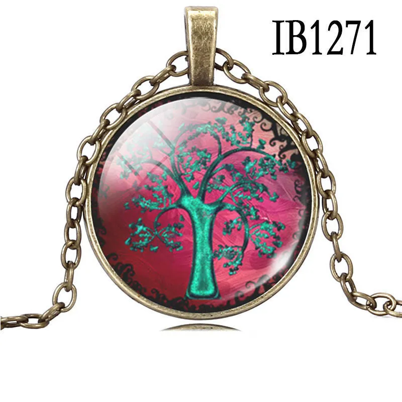 Art Tree glass cabochon Necklace Bronze chain vintage choker statement Necklace women Jewelry Life Tree Pendant Necklace SM6