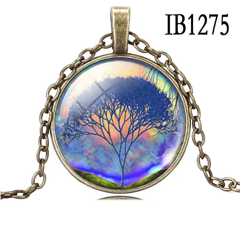 Art Tree glass cabochon Necklace Bronze chain vintage choker statement Necklace women Jewelry Life Tree Pendant Necklace SM6