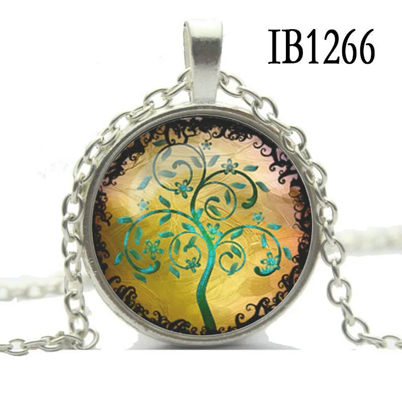 Art Tree glass cabochon Necklace Bronze chain vintage choker statement Necklace women Jewelry Life Tree Pendant Necklace SM6