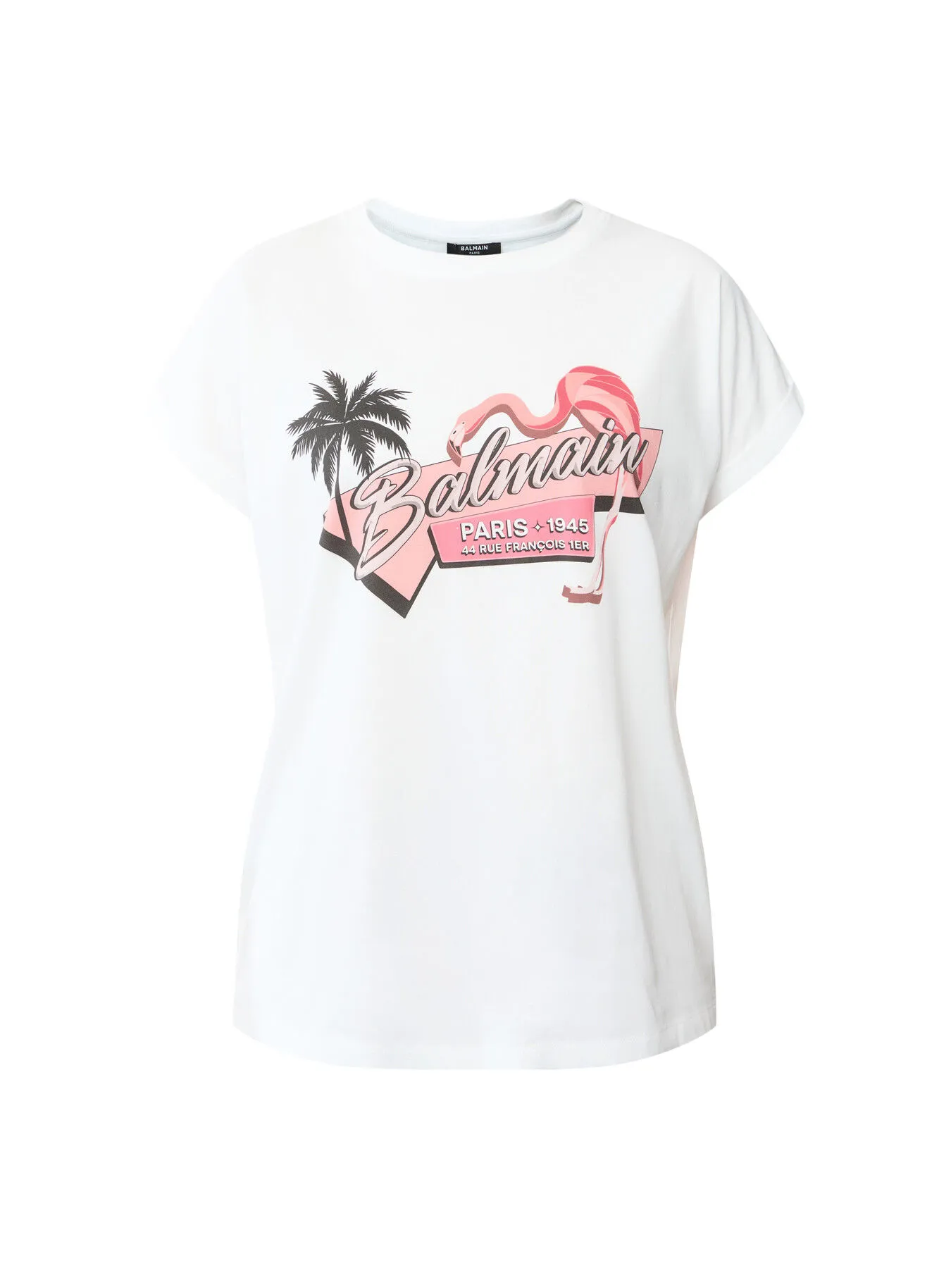 Balmain Women's Flamingo Printed T-Shirt - Size XS Multi