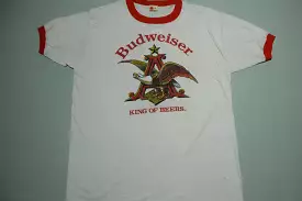 Budweiser King of Beers Vintage 80's Eagle Ringer Signal USA Big A T-Shirt