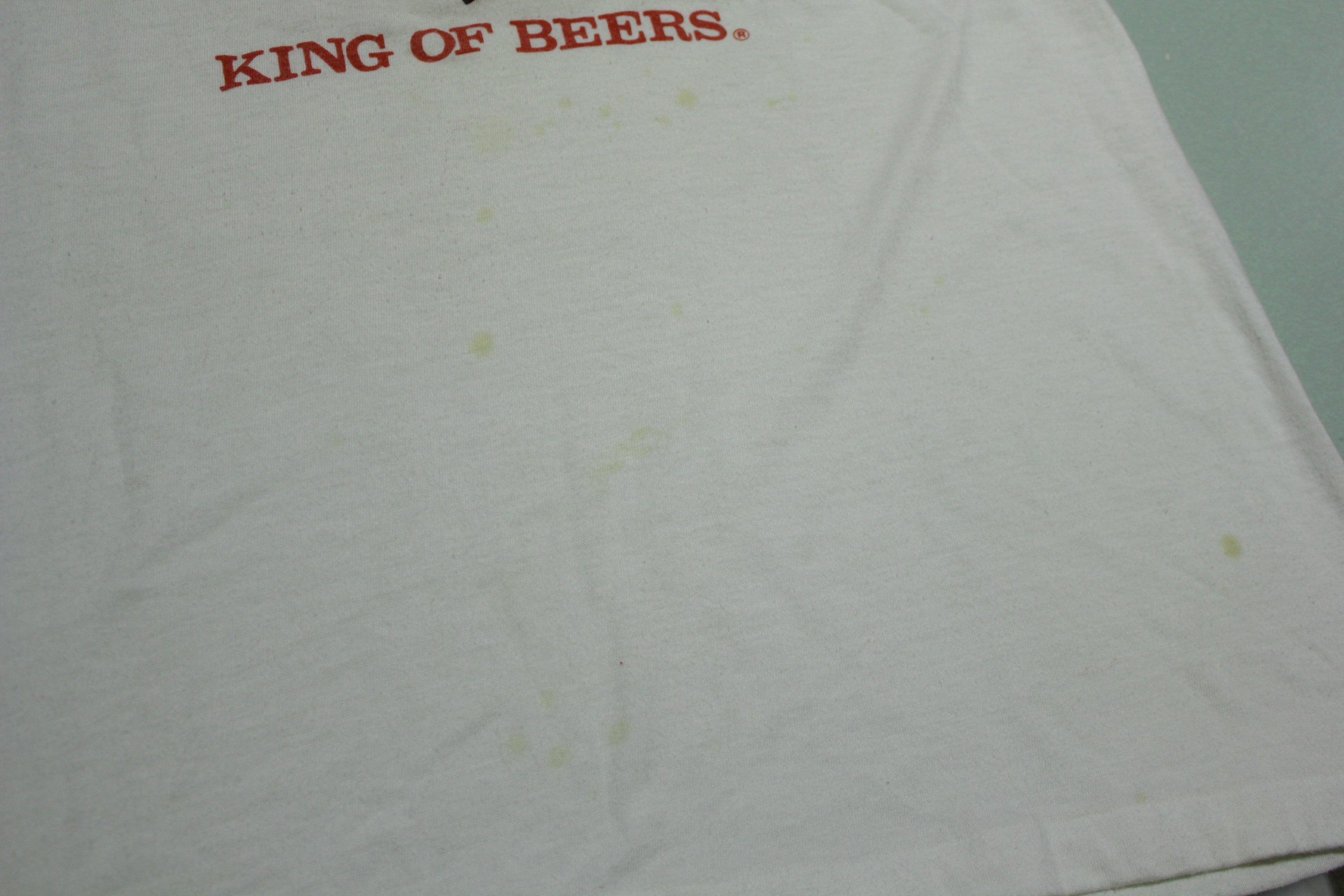 Budweiser King of Beers Vintage 80's Eagle Ringer Signal USA Big A T-Shirt