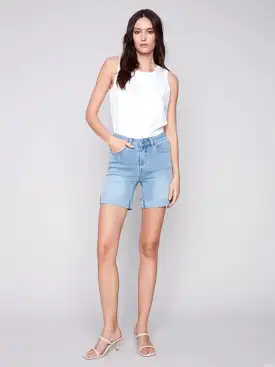 Charlie B Lt. Blue Denim Short With Rolled Up Hem - C8029Y 431A