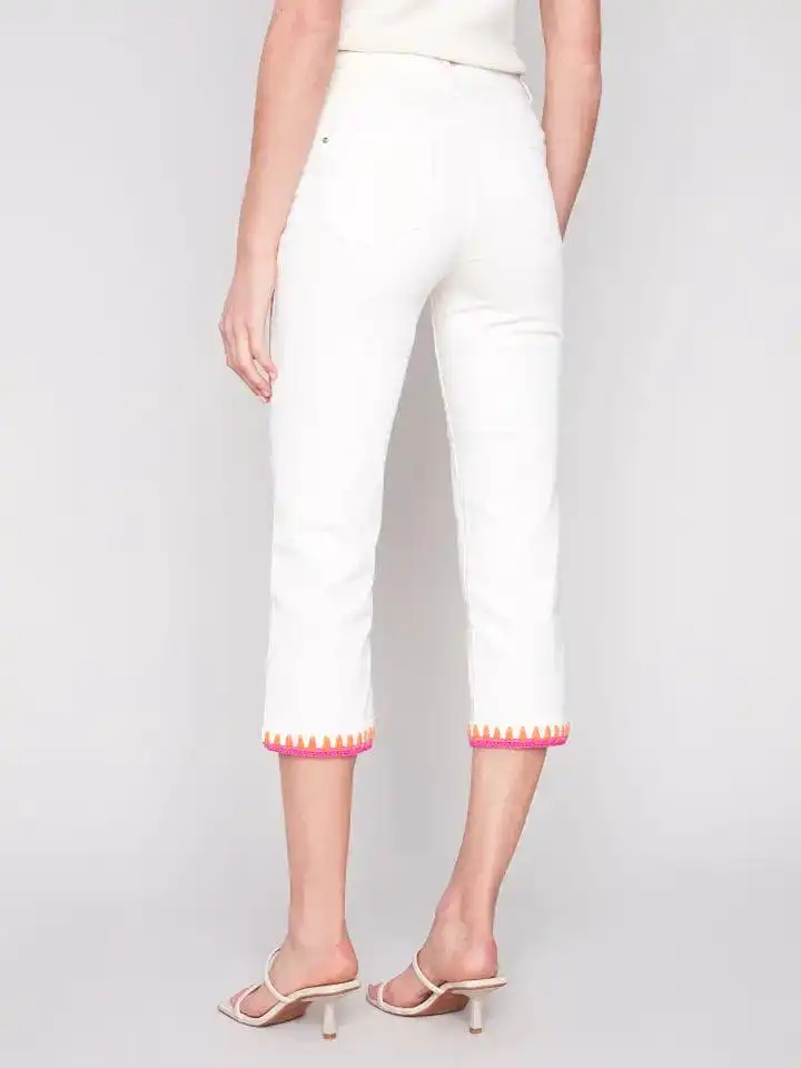 Charlie B Natural Straight Leg Twill Pant - C5501 618A