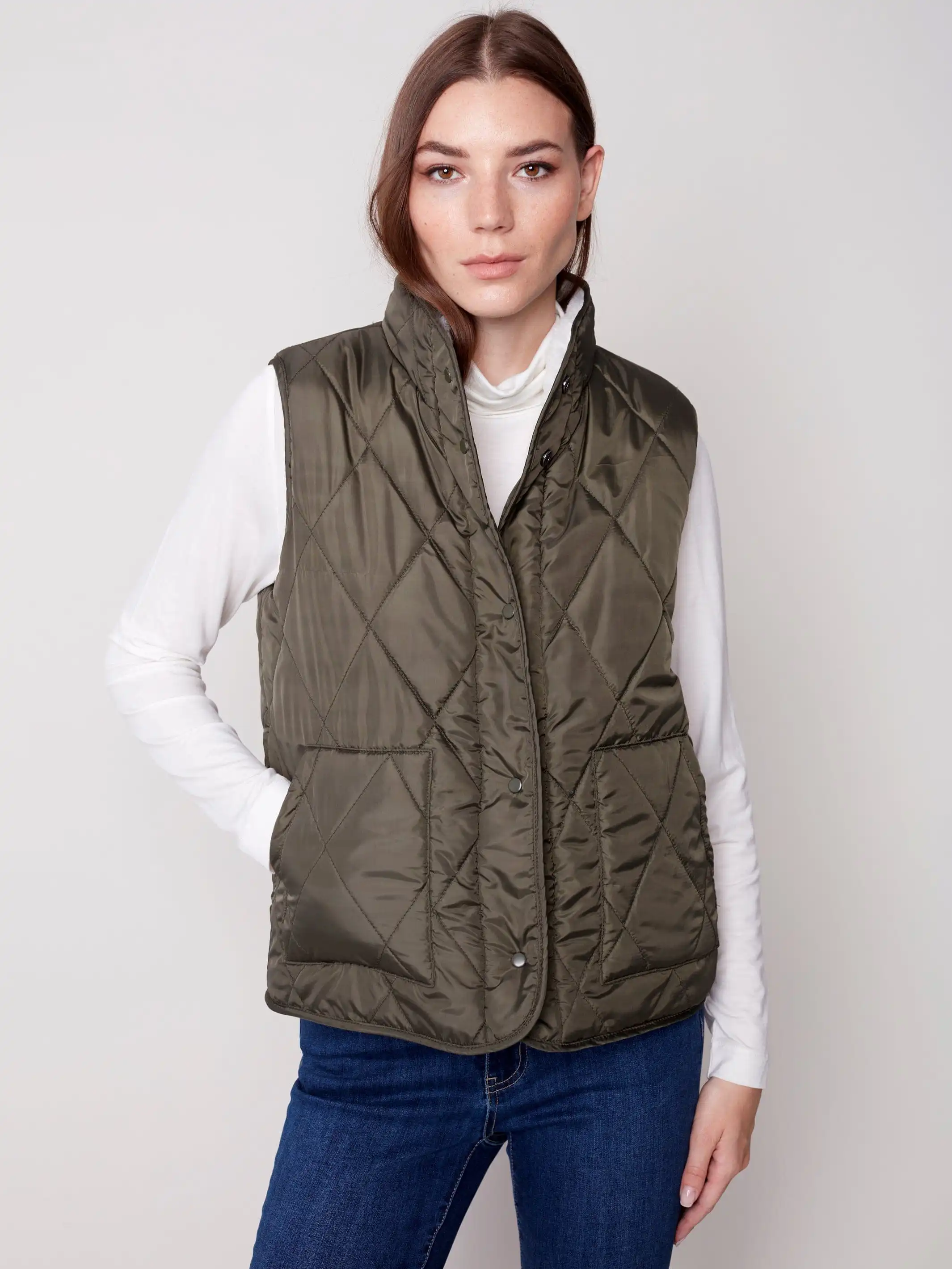 Charlie B Reversible Sherpa Puffer Vest - C6285