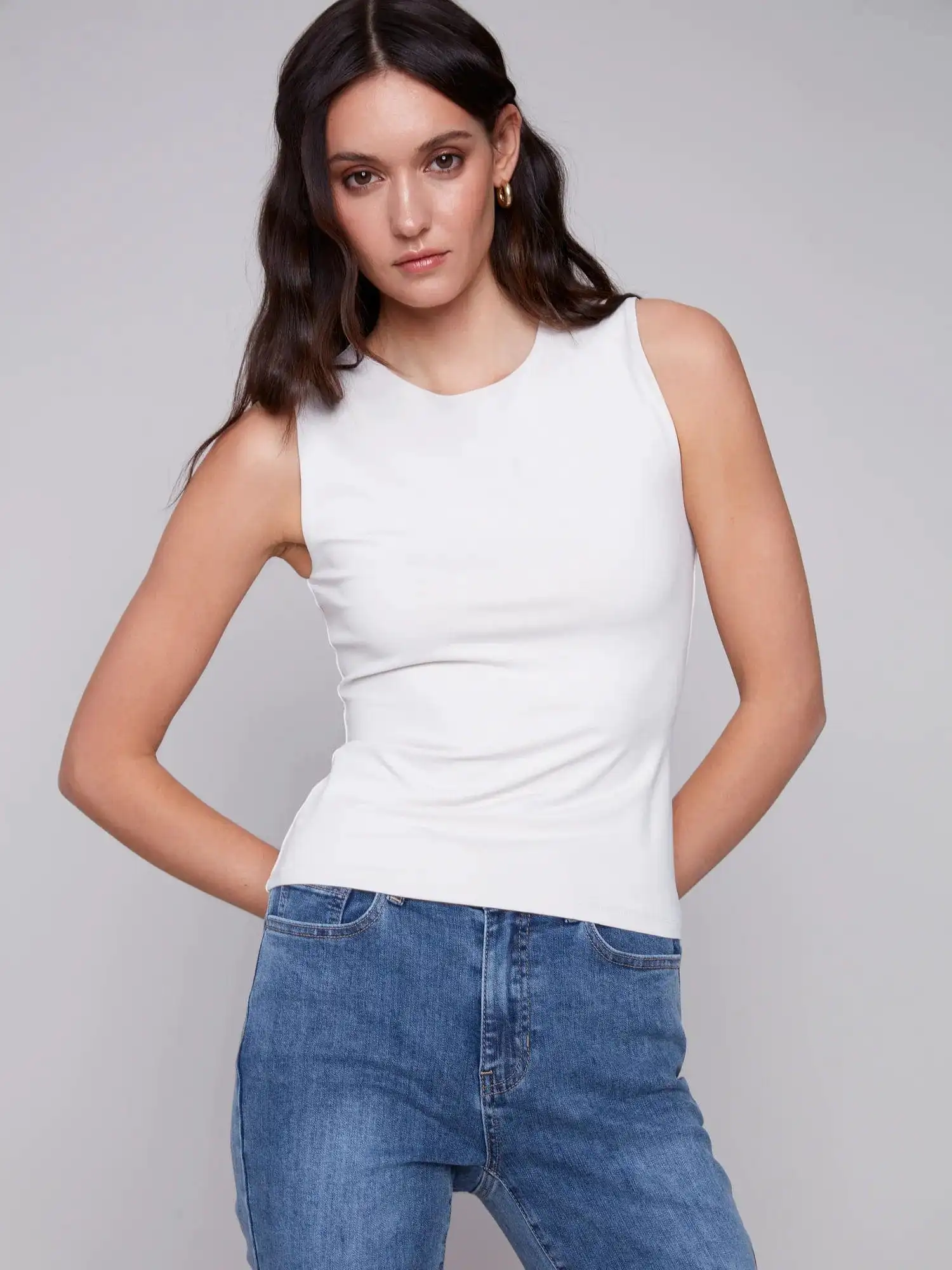 Charlie B Sleeveless RIB Top - C1366PK 860B