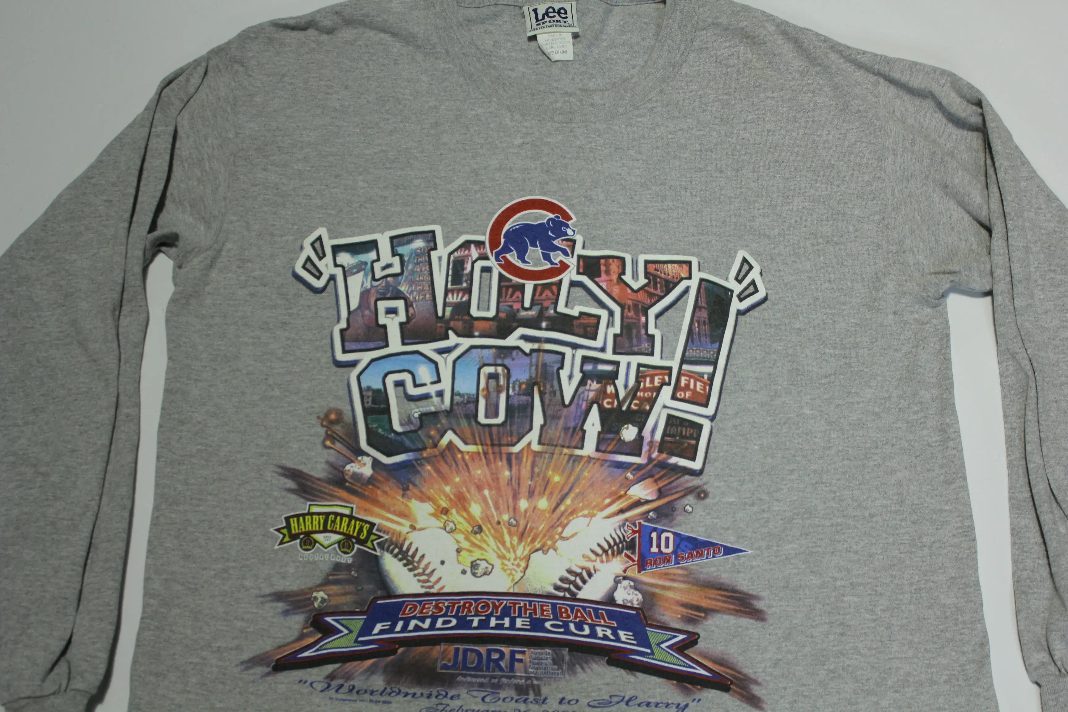 Chicago Cubs 2004 Harry Caray Ron Santo Holy Cow Find The Cure T-Shirt