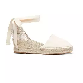 Classic Espadrille Wedge in Cream