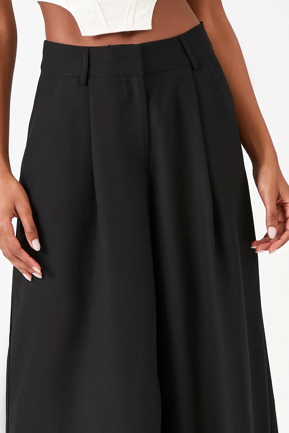 Crepe Wide-Leg Trousers