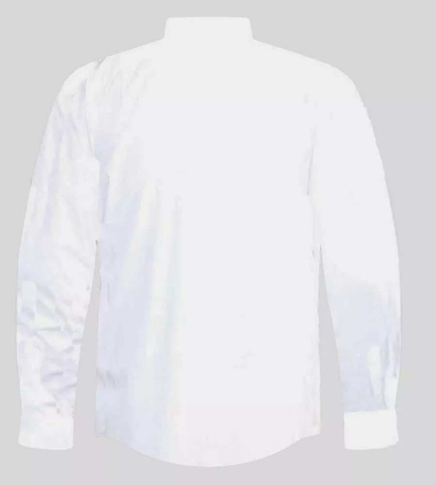 D555 Big Mens White Long Sleeve Easy Iron Classic Regular Shirt (AIDEN )