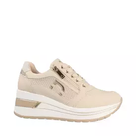 DONNA SERENA Cream Platform Trainer