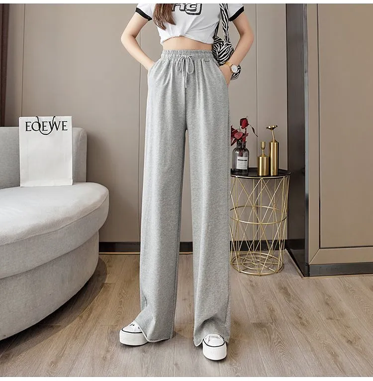 Drawstring Wide Leg Sweatpants dd13