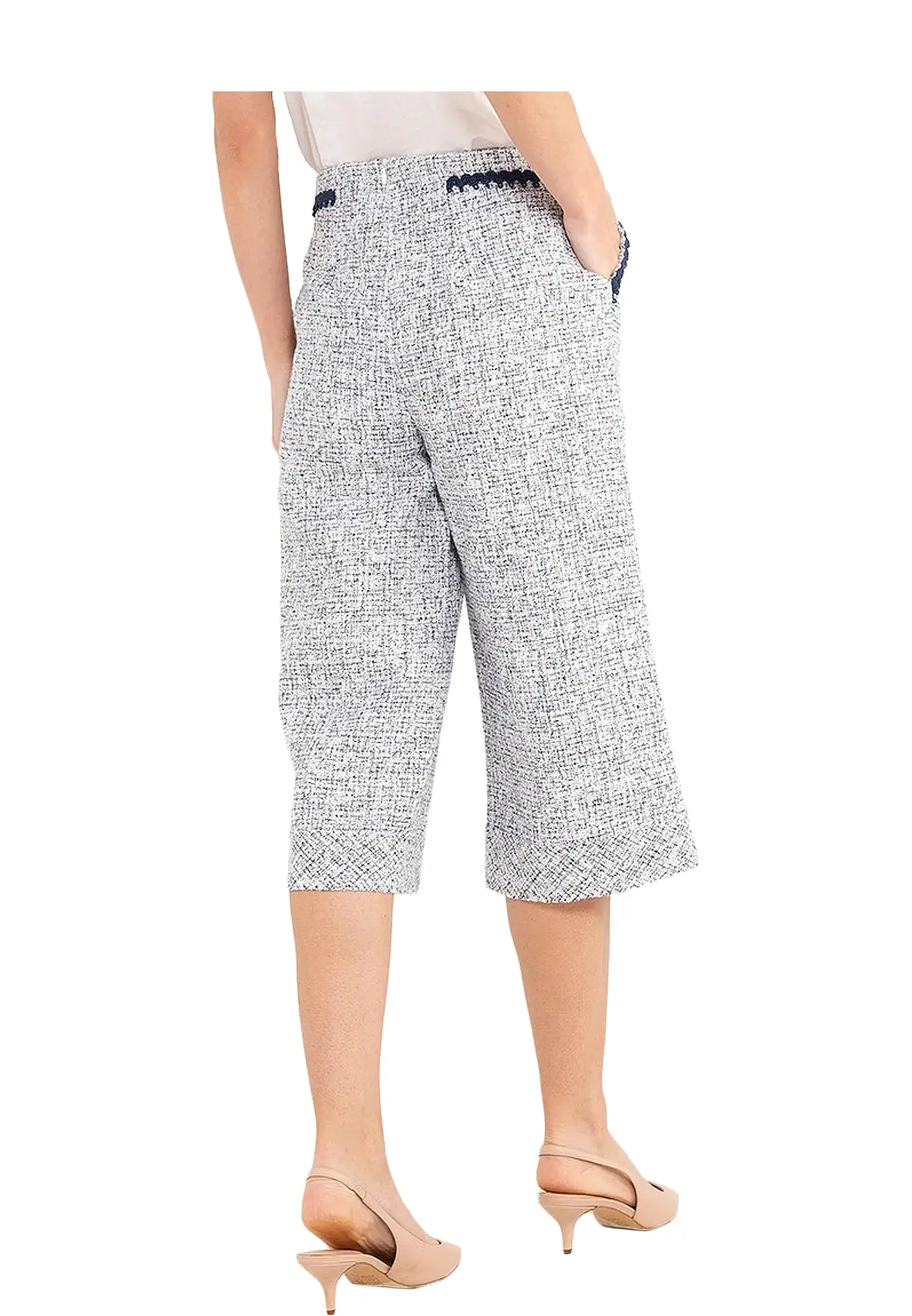 ELLE Apparel Wide-Leg Tweed Pants