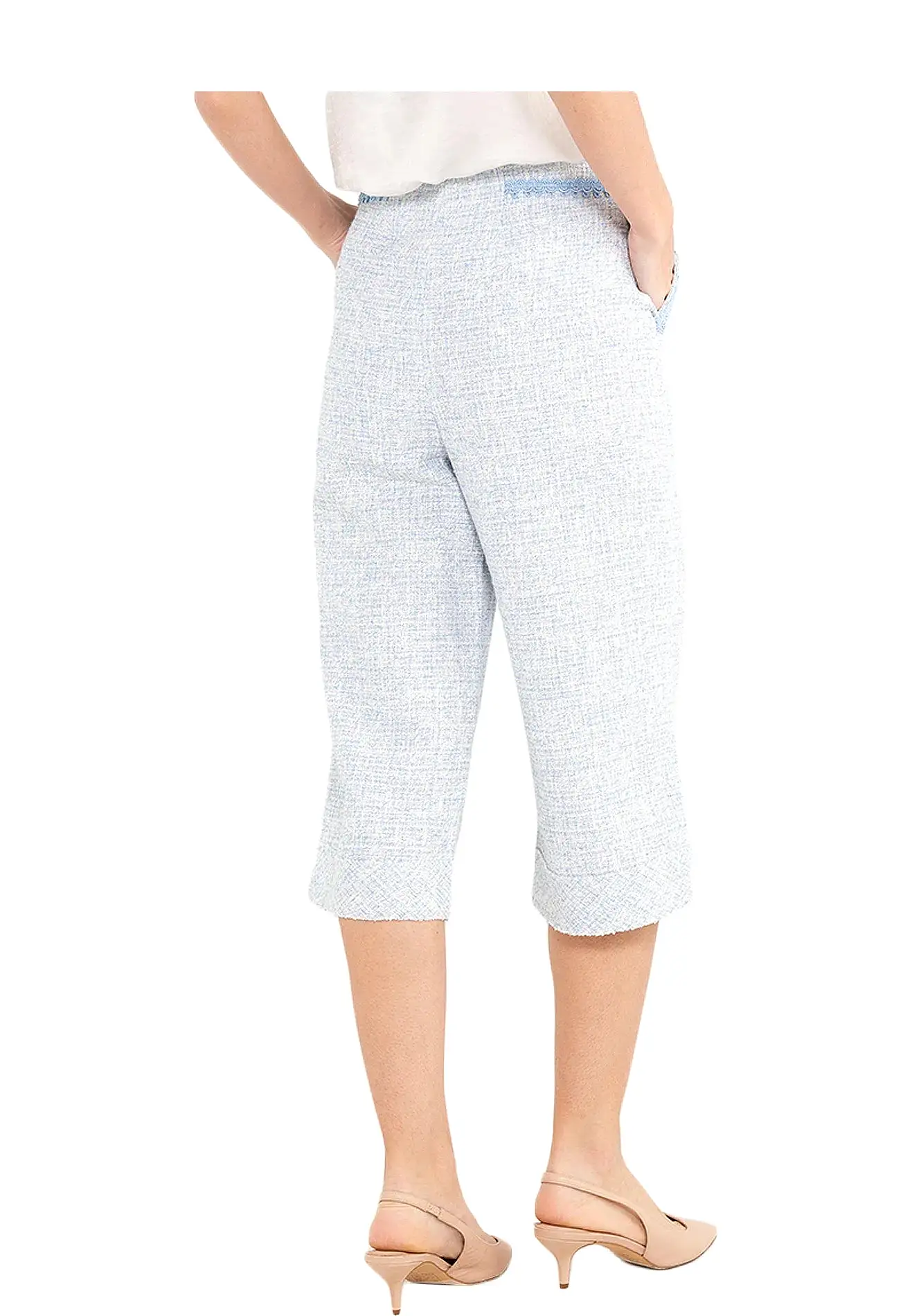 ELLE Apparel Wide-Leg Tweed Pants