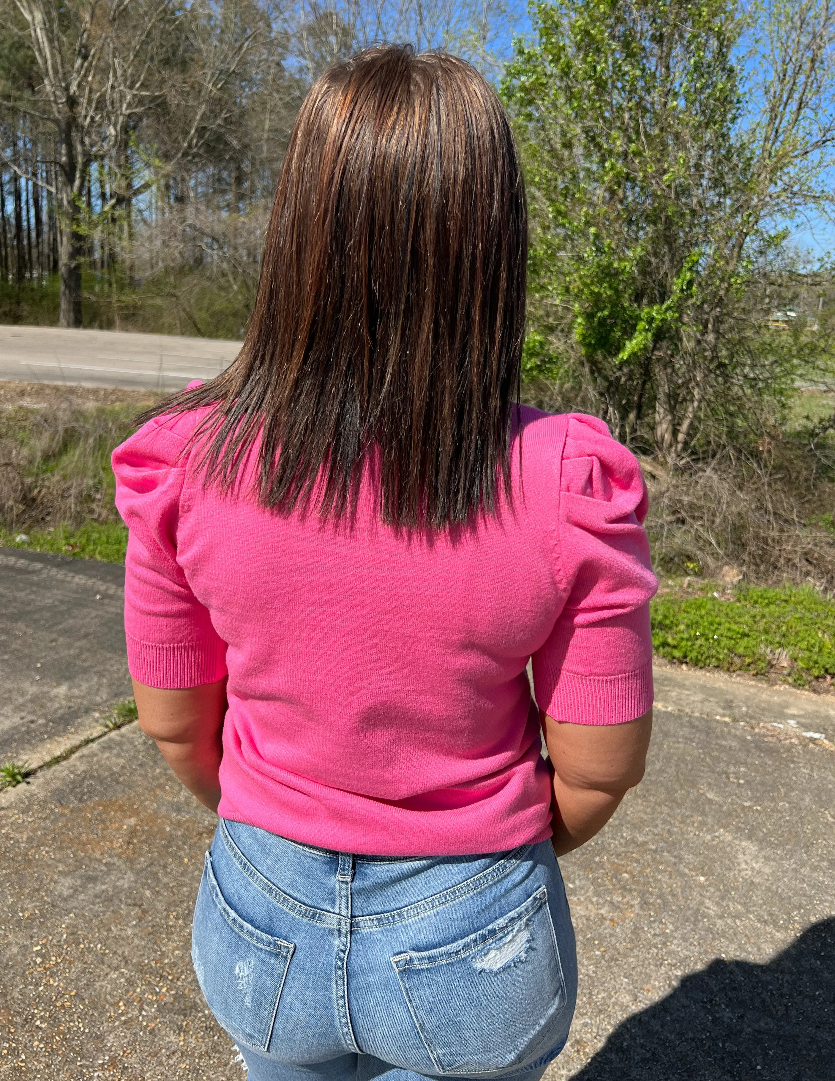 Endless Possibilities Puff Sleeve Top Fuchsia