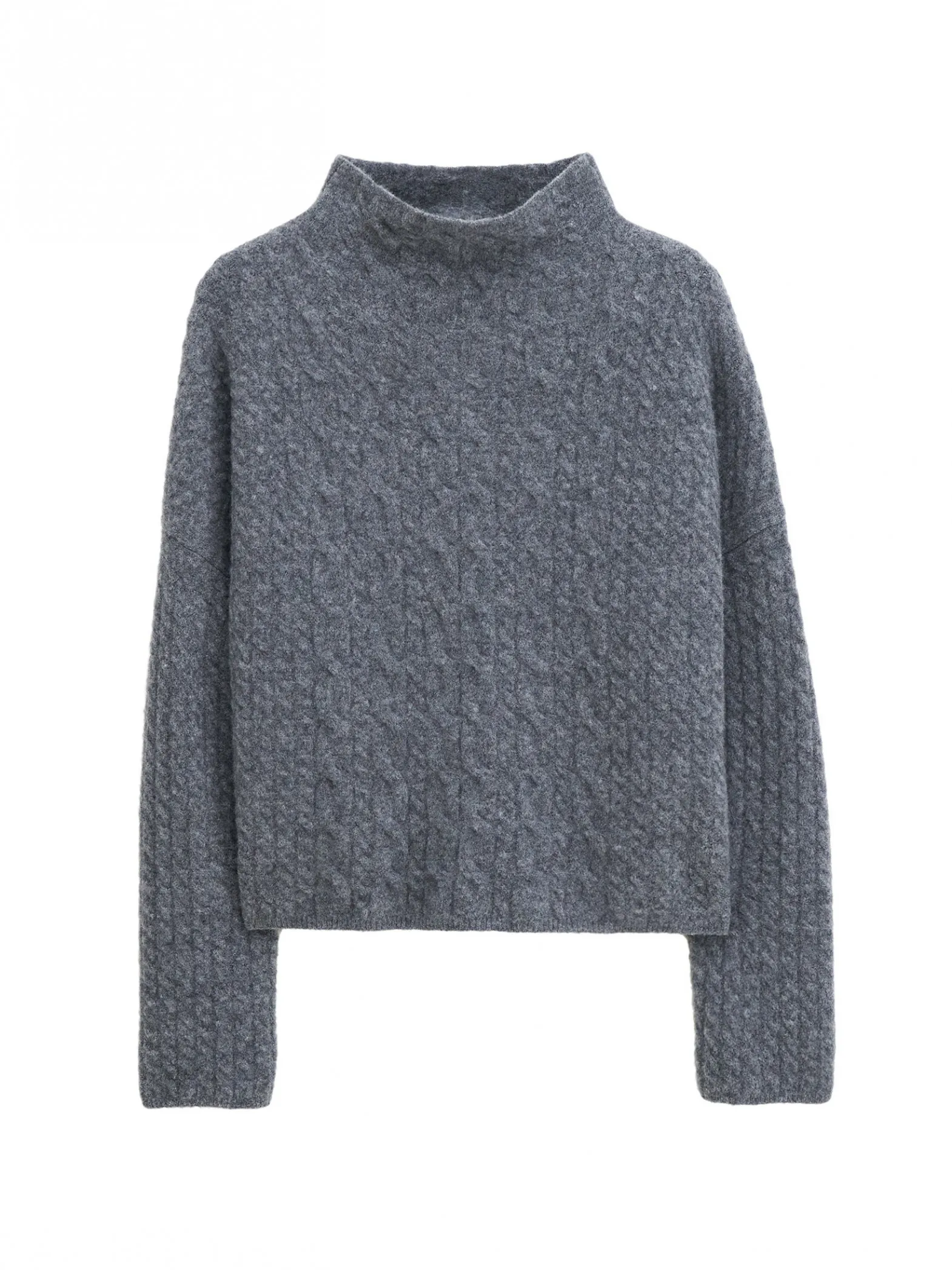 FILIPPA K SWEATER MIKA BRAID MID GREY MELANGE