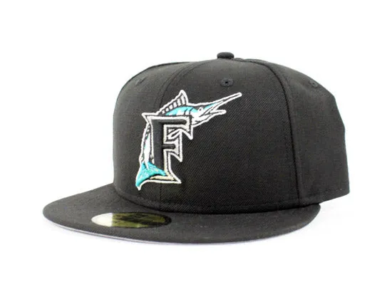 Florida Marlins 1999 Home New Era 59Fifty Fitted Hat (Black Gray Under brim)