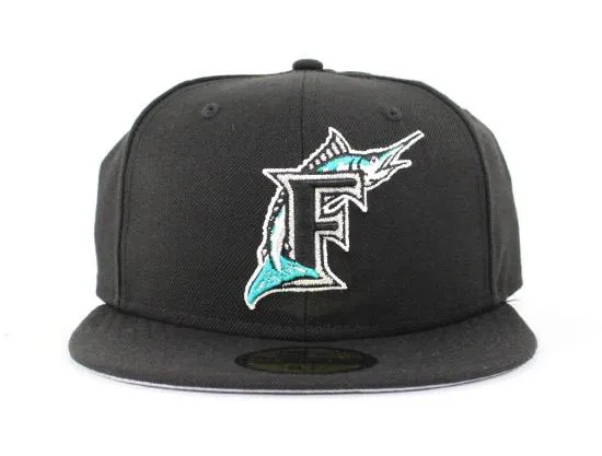 Florida Marlins 1999 Home New Era 59Fifty Fitted Hat (Black Gray Under brim)