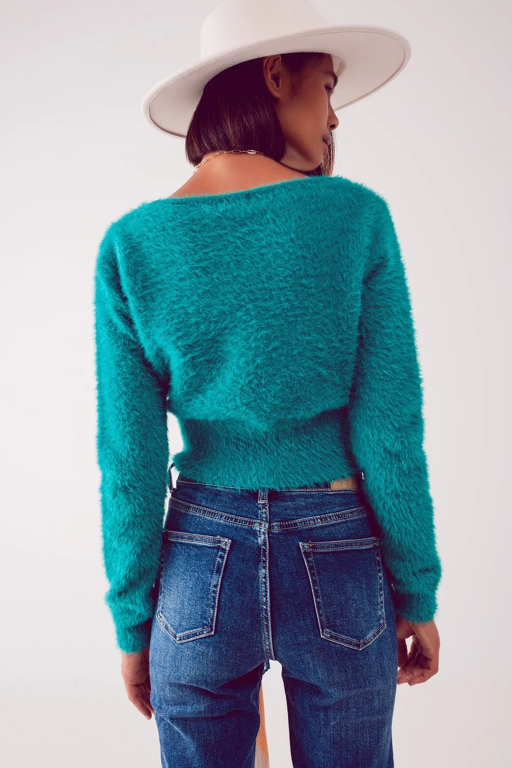 Fluffy Turquoise Sweater