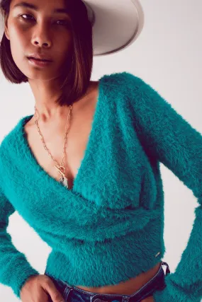 Fluffy Turquoise Sweater