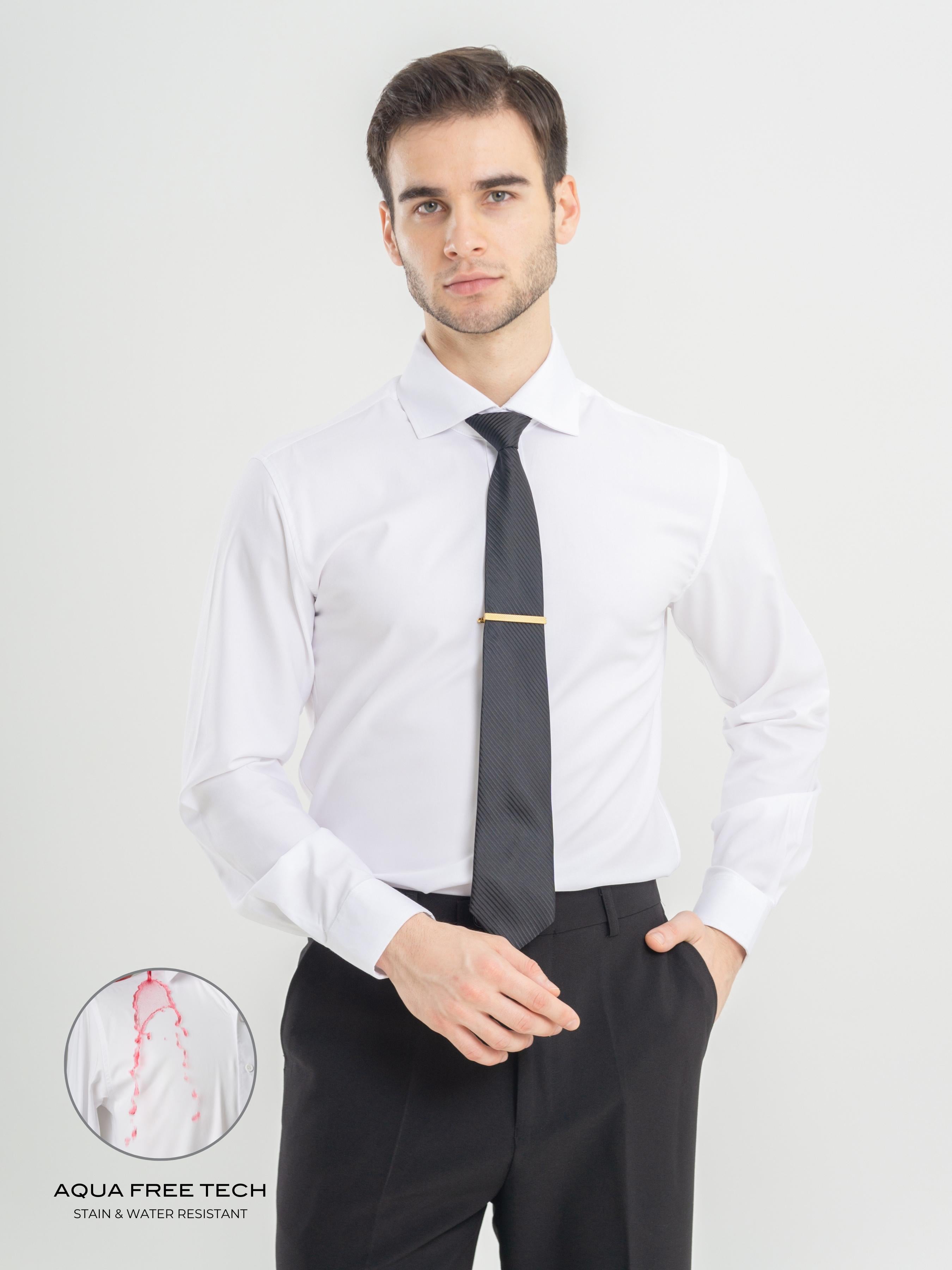 Formal Shirt - White Windsor Collar (Aqua-Free)