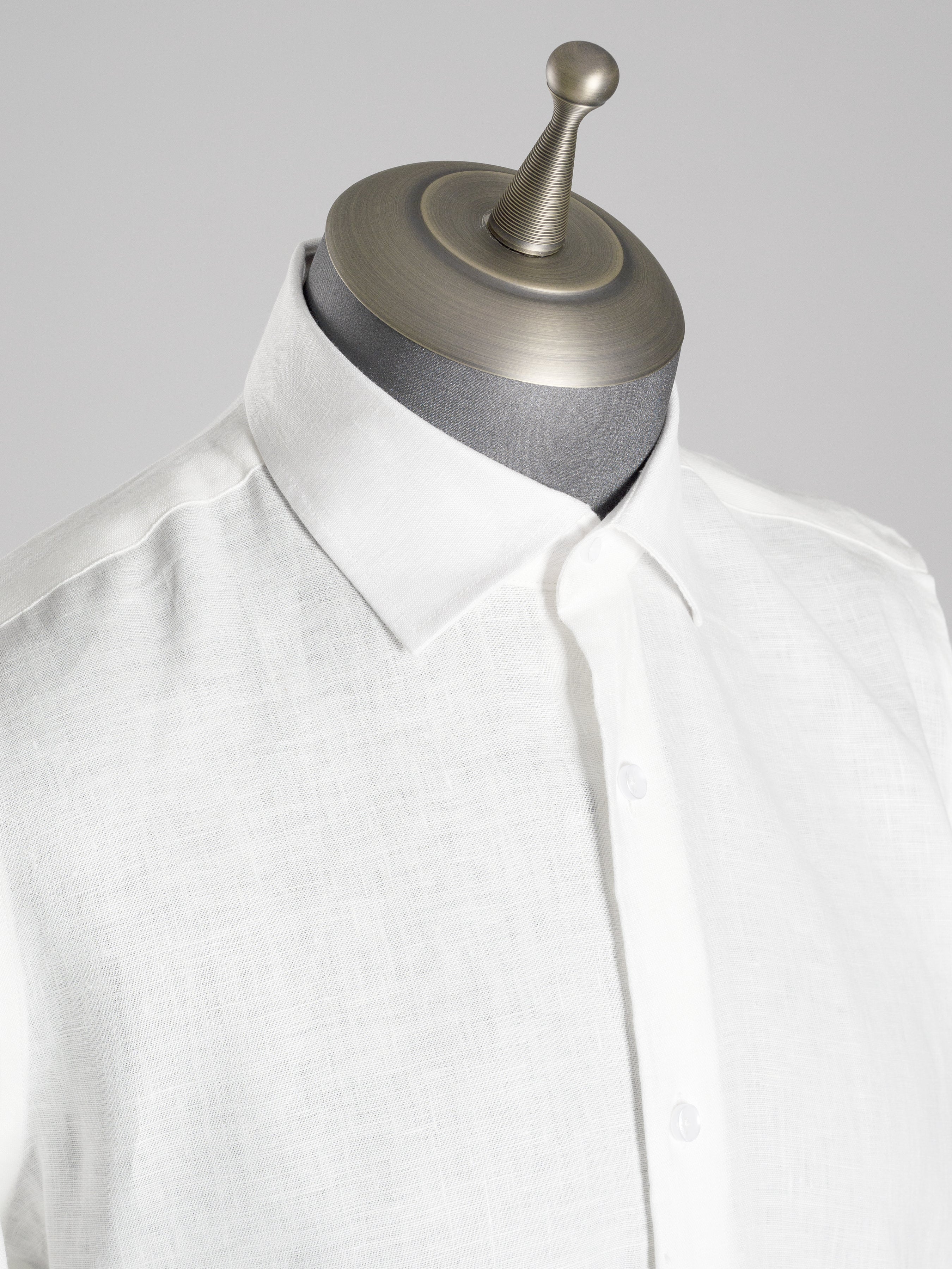 Franco Linen Shirt - White Windsor Collar