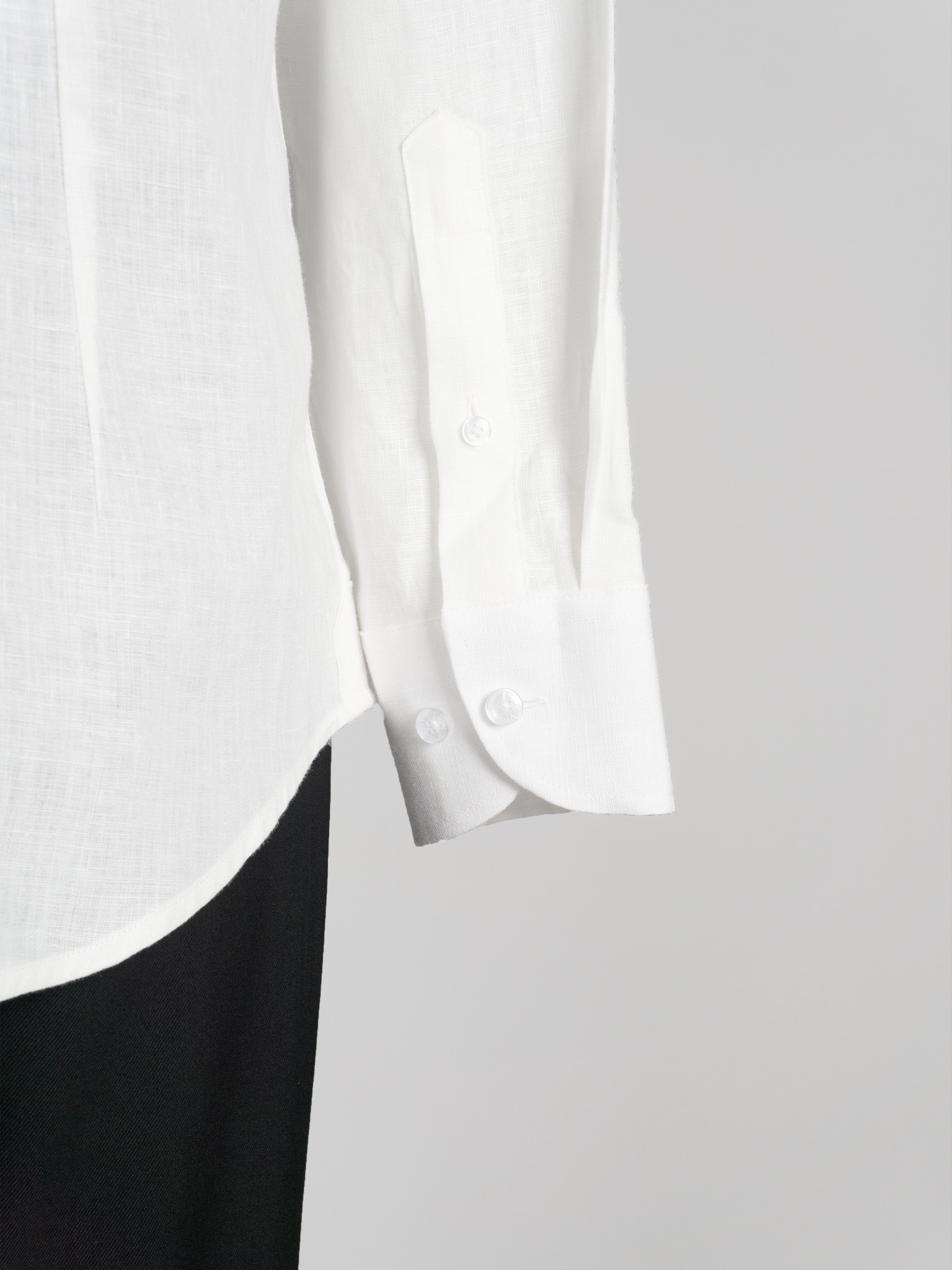 Franco Linen Shirt - White Windsor Collar