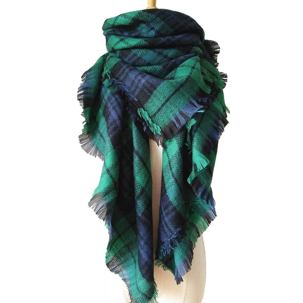 Haute Edition Women's Oversize Christmas & Plaid Square Blanket Scarves. One size fits all (S-XL).