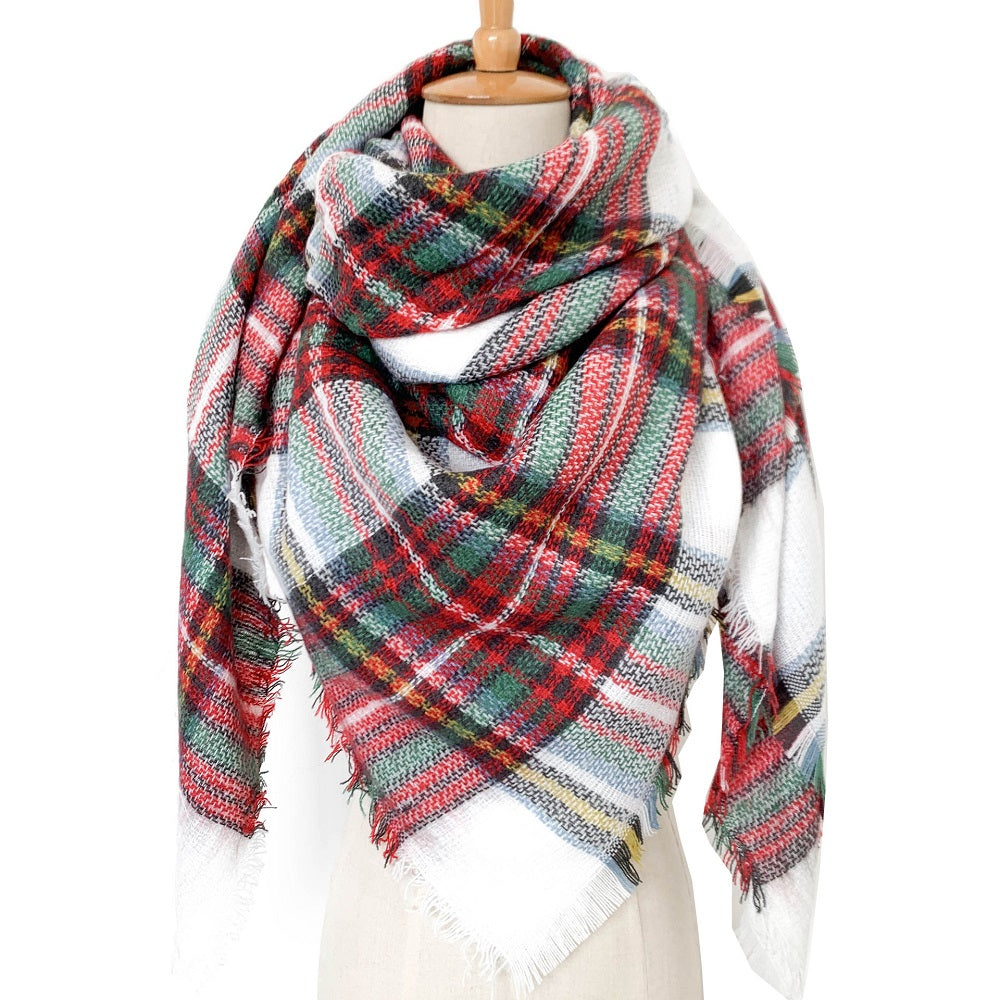 Haute Edition Women's Oversize Christmas & Plaid Square Blanket Scarves. One size fits all (S-XL).