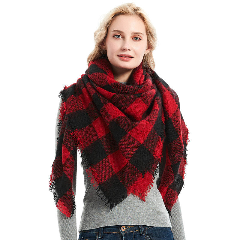 Haute Edition Women's Oversize Christmas & Plaid Square Blanket Scarves. One size fits all (S-XL).