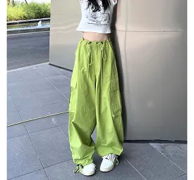 High Waist Plain Wide Leg Cargo Pants dd26