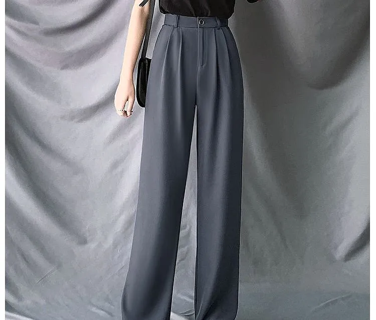 High-Waist Wide-Leg Dress Pants dd15