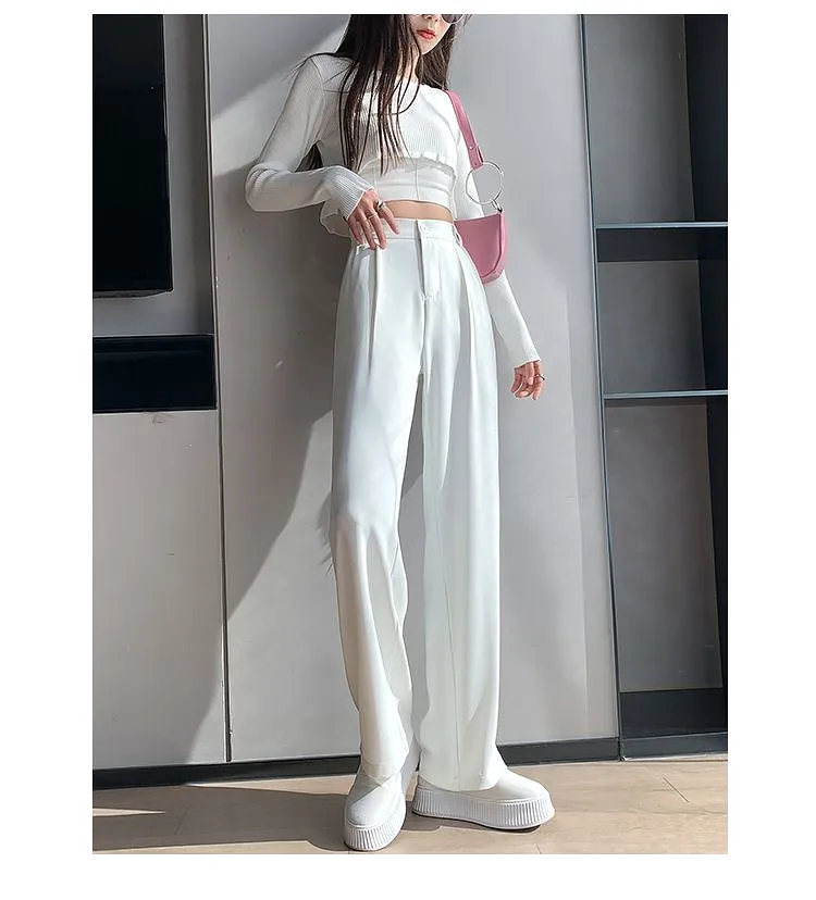 High-Waist Wide-Leg Dress Pants dd24