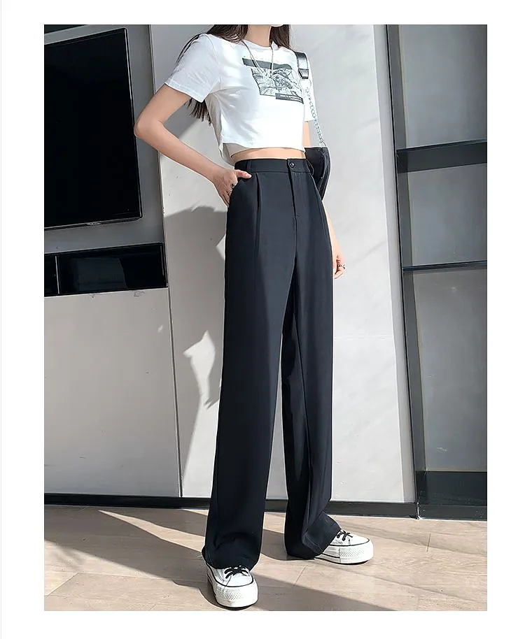 High-Waist Wide-Leg Dress Pants dd24