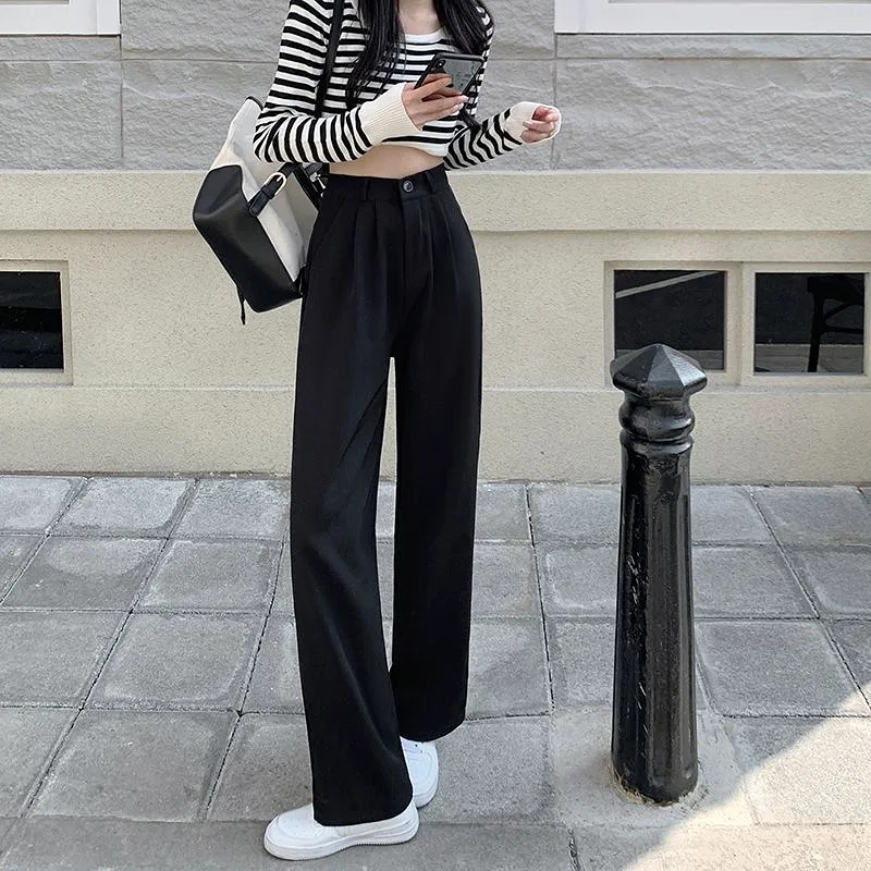 High Waist Wide Leg Dress Pants dd5