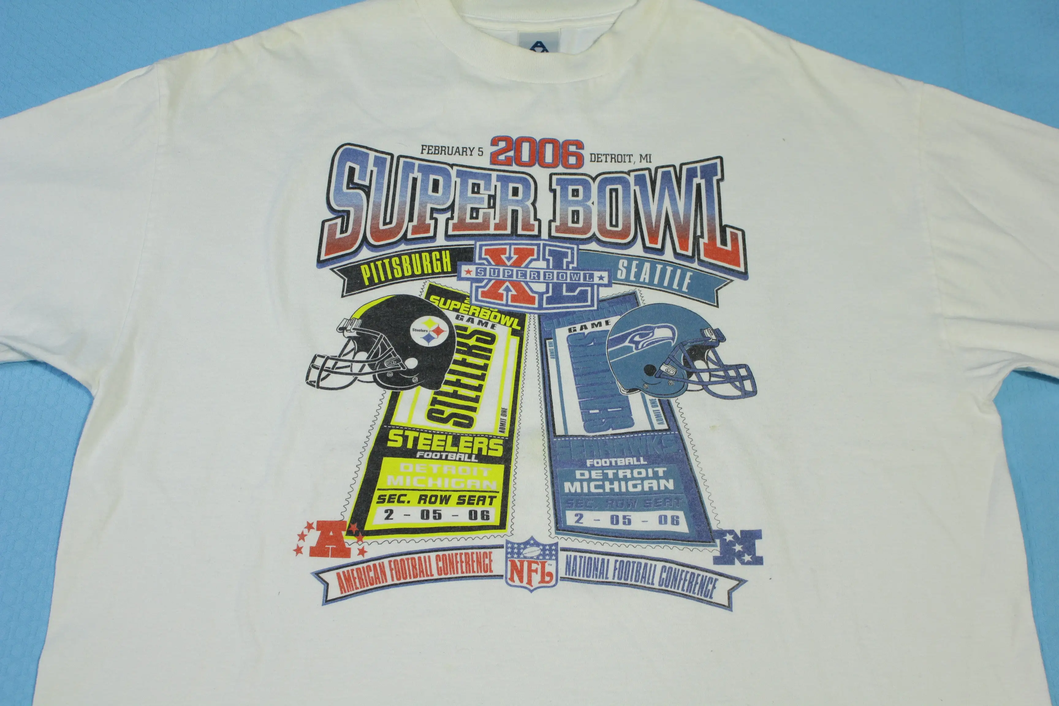 History of Super Bowl XL 2006 Seahawks Steelers Detroit Football T-Shirt