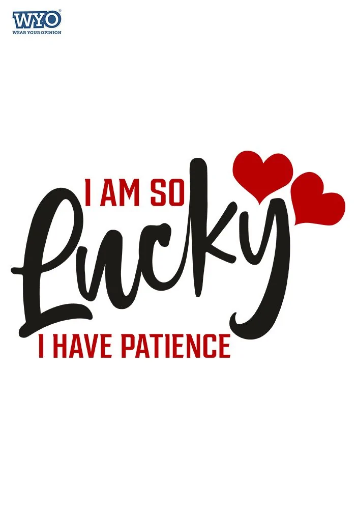 I am so lucky-He is so lucky Couple T-shirt (White)