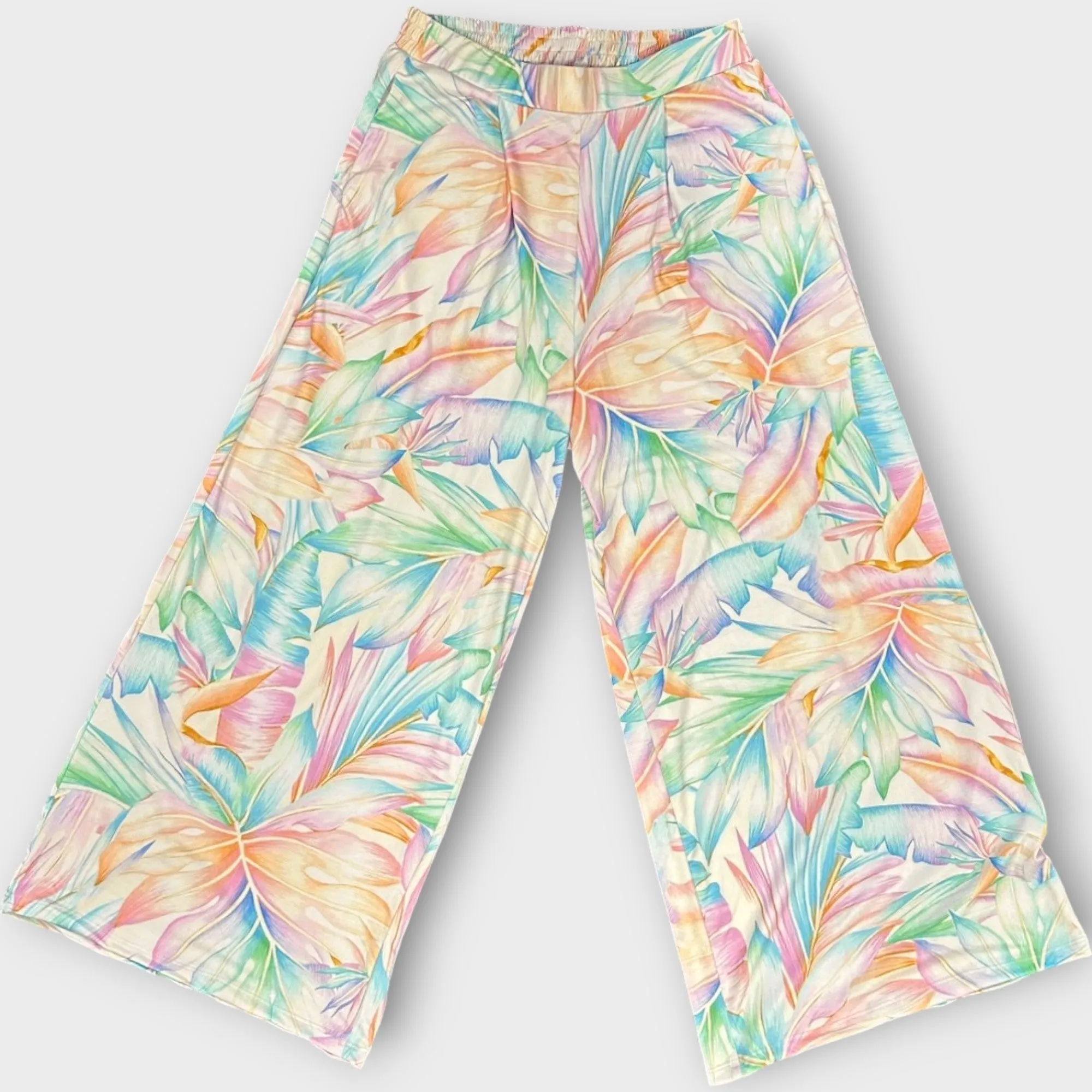 Island Design Breathable Wide Pants - 95％Polyester ＆ 5％ Spandex