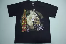 John Cena 2007 WWE Dated Signature You Can't See Me Wrestling T-Shirt