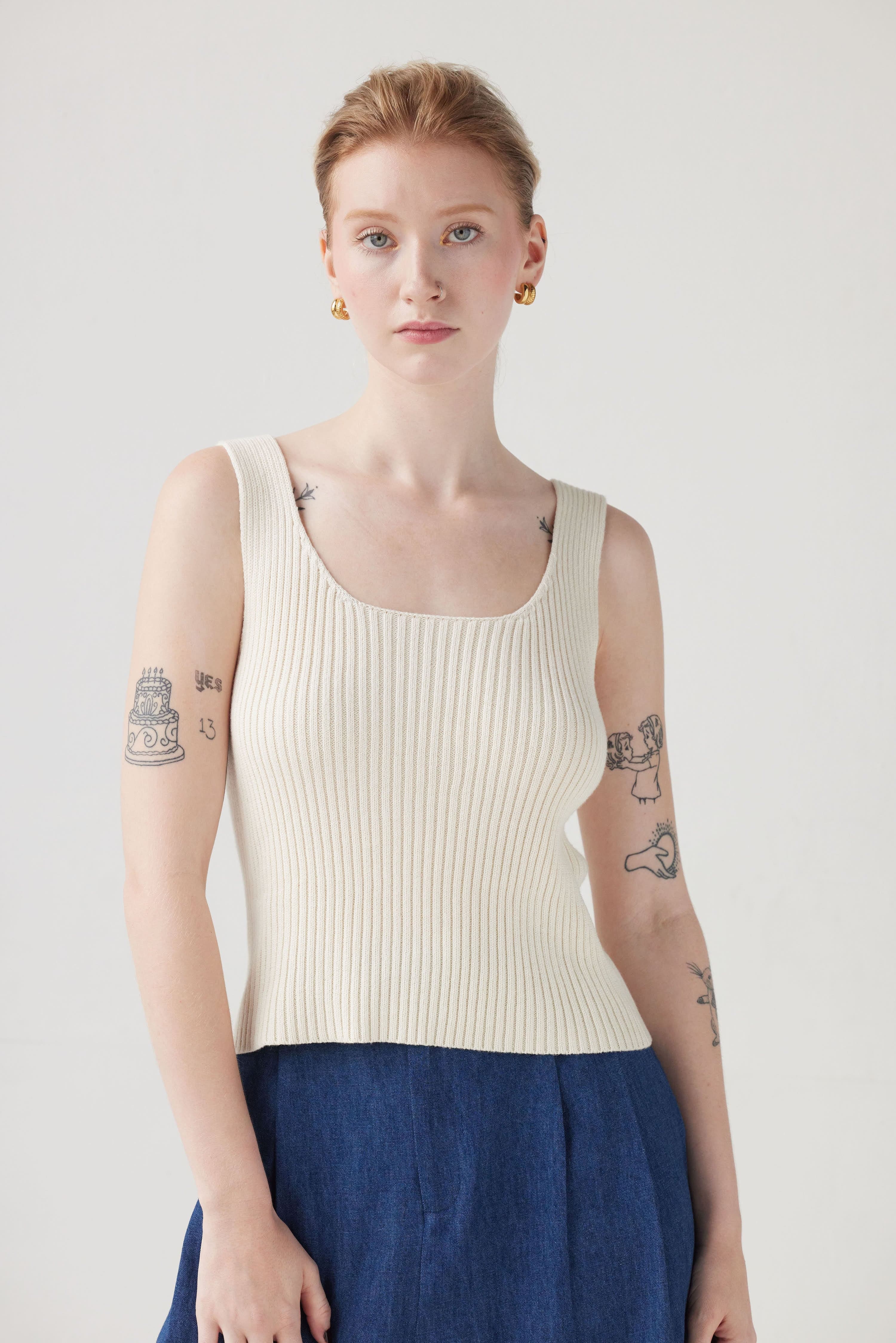 Kate Rib Tank in Pima Cotton