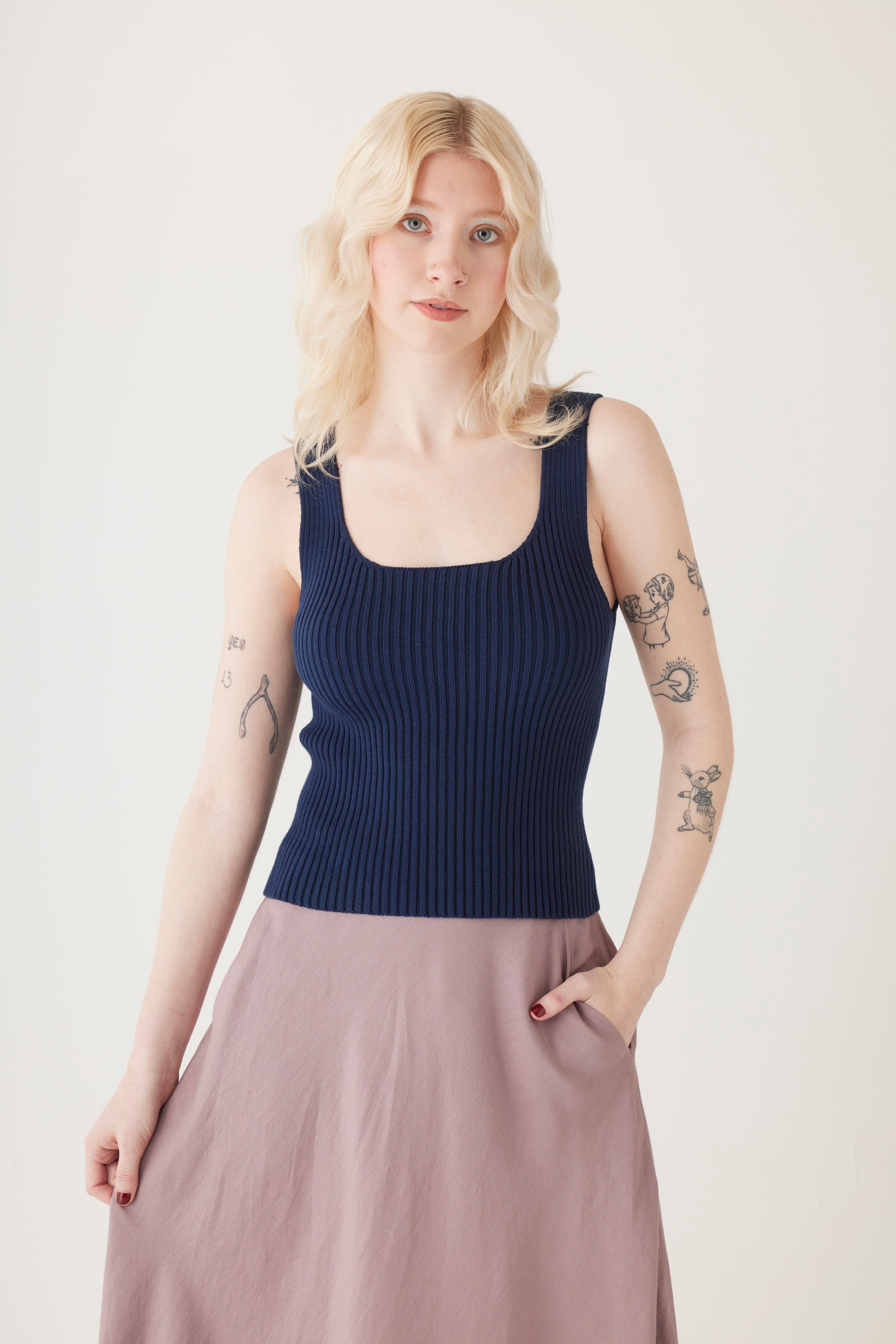 Kate Rib Tank in Pima Cotton