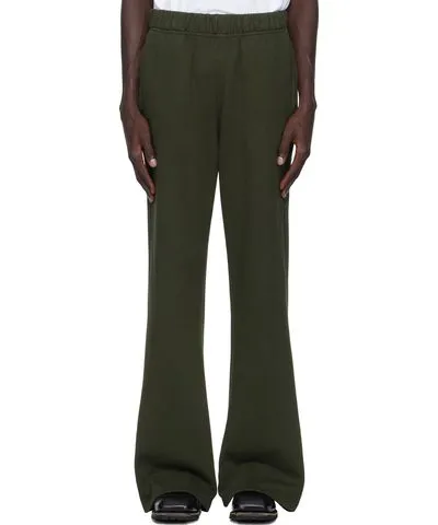 LES TIEN Green Heavyweight Bell Bottom Sweatpants